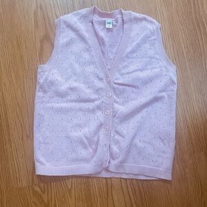 Pink embroidered sweater vest